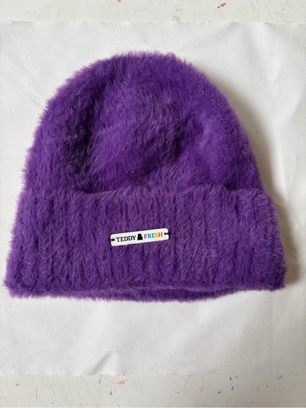 Teddy Fresh Purple Fuzzy Beanie